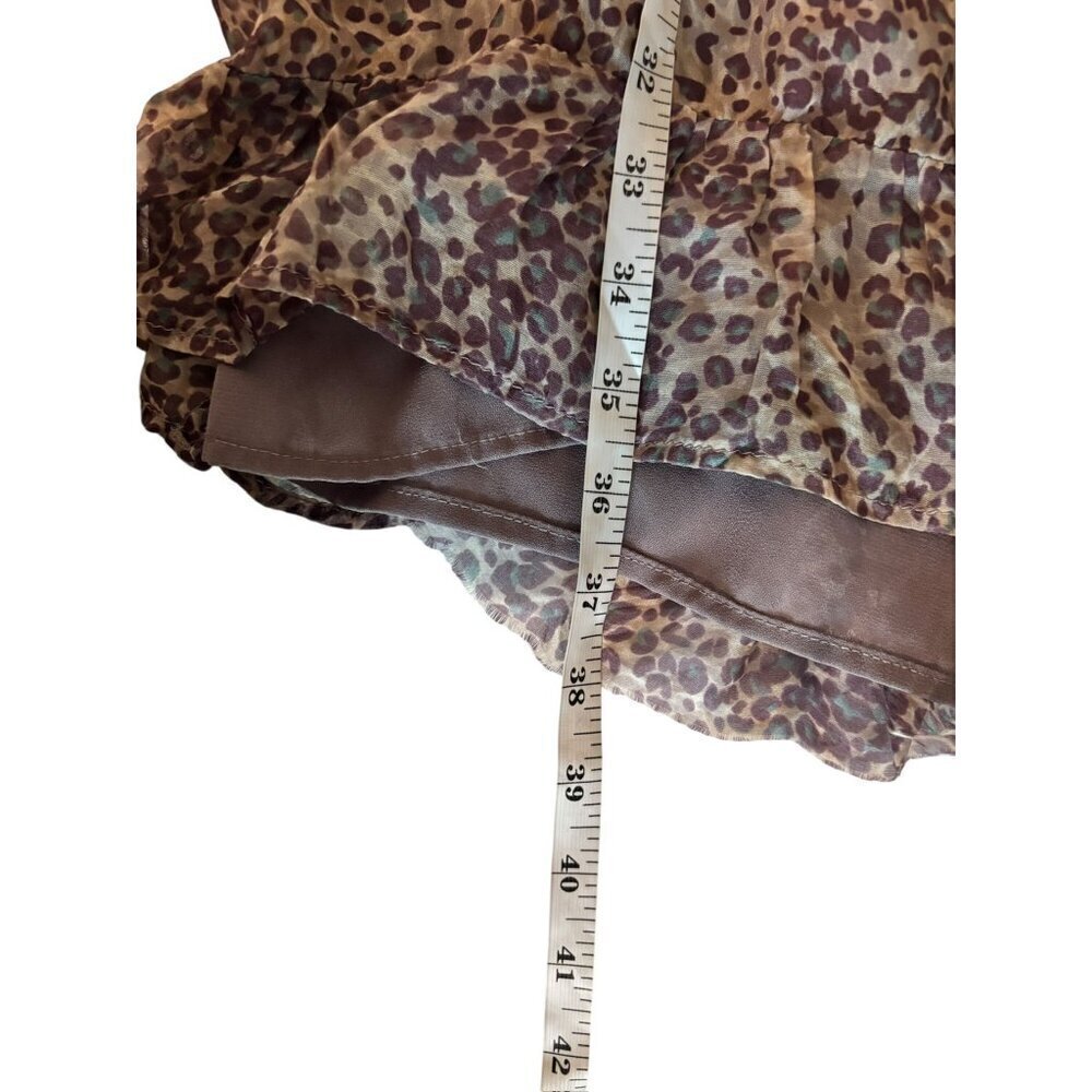 MNG Mango Suits Women's Animal Print Sheer Layered Dress - Picture 7 of 7